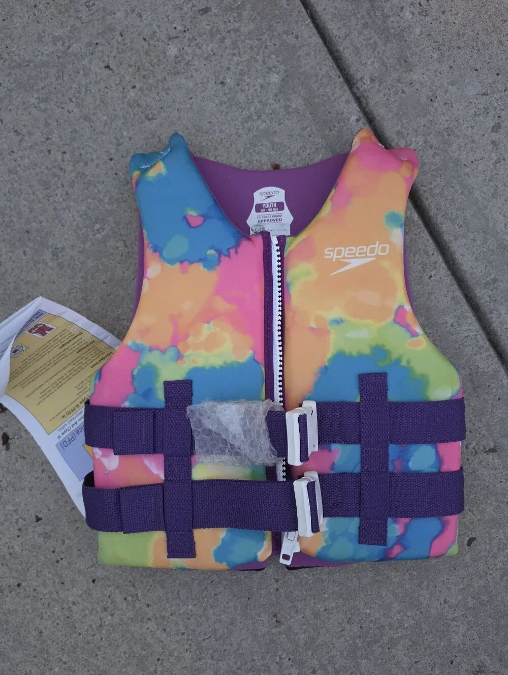Speedo Kids Neon Tie-Dye Life Jacket - Multicolor